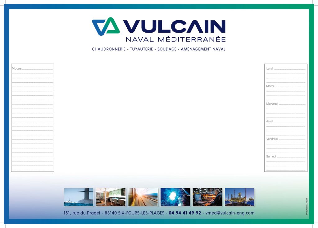 Calendrier sous-mains à Toulon