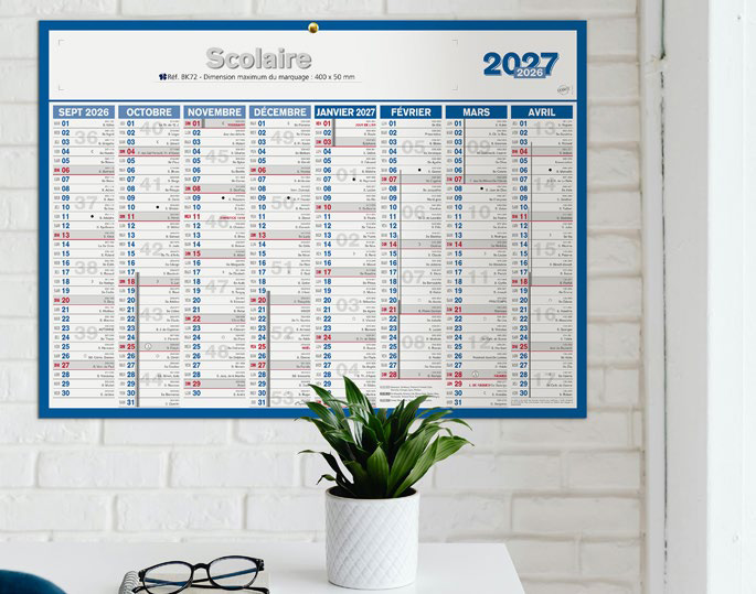 Imprimer un calendrier bancaire